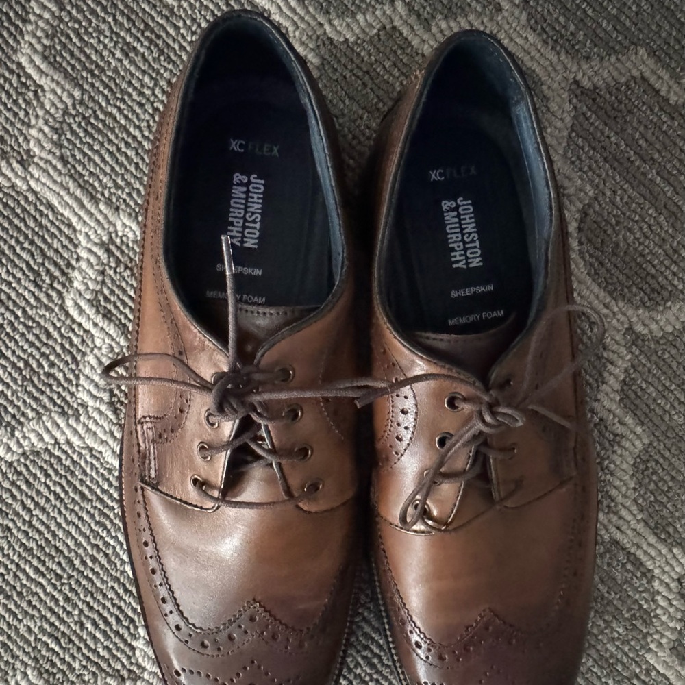 Johnston & Murphy Brown Leather Oxfords Classic Style Size 11